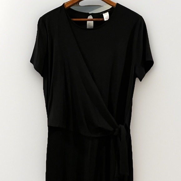 J.‎ Jill Jumpsuit Wearever Jersey Wide Leg Medium Black Faux Wrap Tie MSRP $129 - Picture 1 of 8